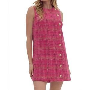 Entro Pink Plaid Mini Dress